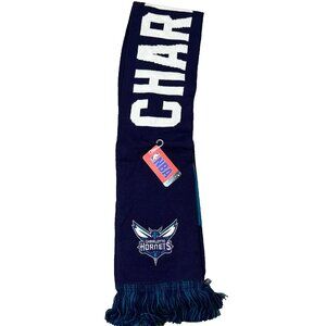 NBA Unisex One Size Blue Knit‎ Charlotte Hornets Basketball Scarf NWT